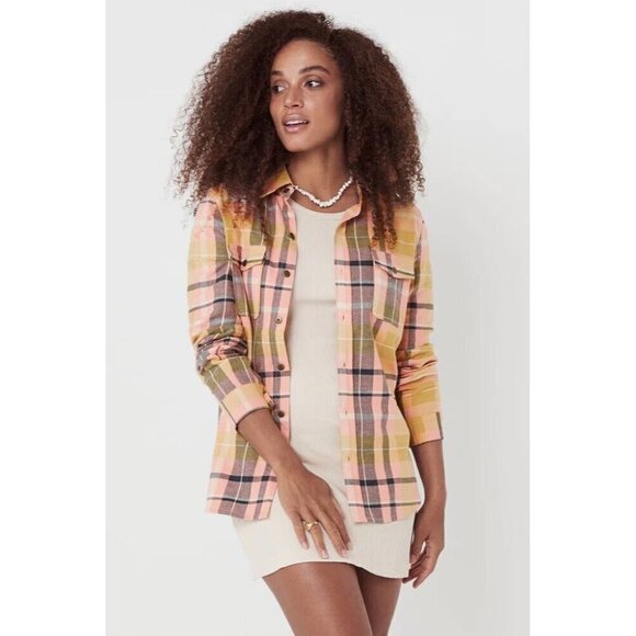 Spell & The Gypsy Collective Maverick Flannel Button Up Apricot Size Medium NWT - Picture 2 of 10